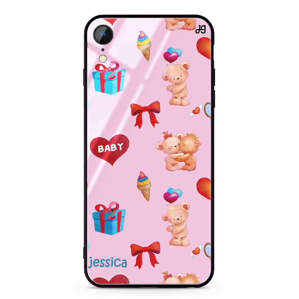 Cute Bear Present iPhone XR 超薄強化玻璃殻