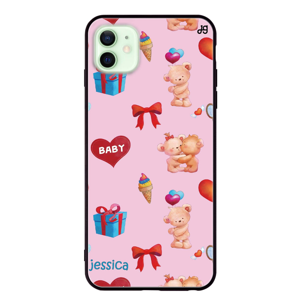 Cute Bear Present iPhone 12 mini 超薄強化玻璃殻