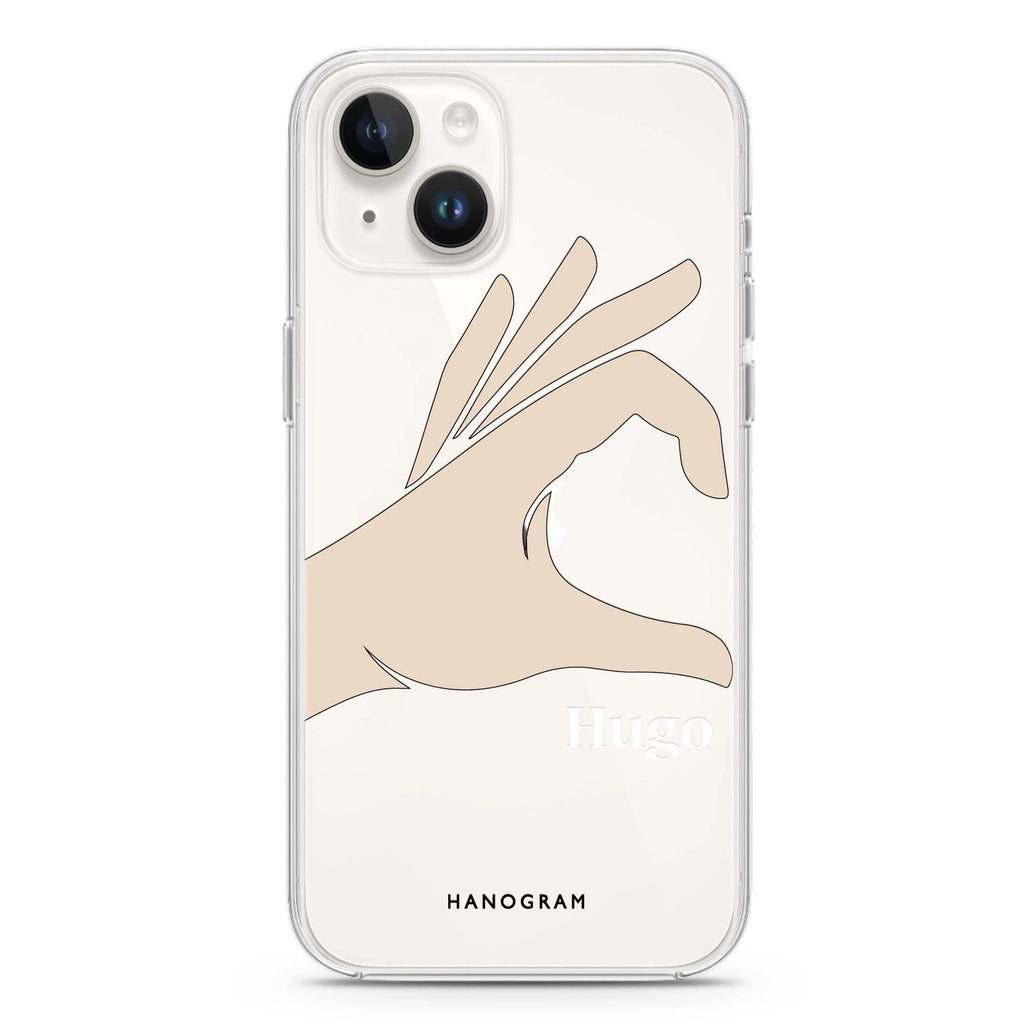Left Hand heart iPhone 14 plus 水晶透明保護殼