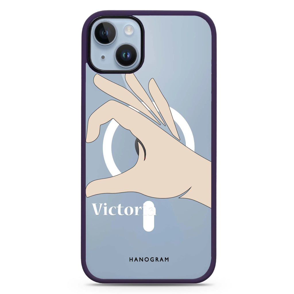Right Hand heart iPhone 14 Plus Magsafe 兼容防衝擊保護殼