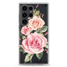 Pink Watercolor Floral Samsung Galaxy Ultra 可加名字透明保護殼，適用 S26/S25/S24/S23 Ultra，圖1