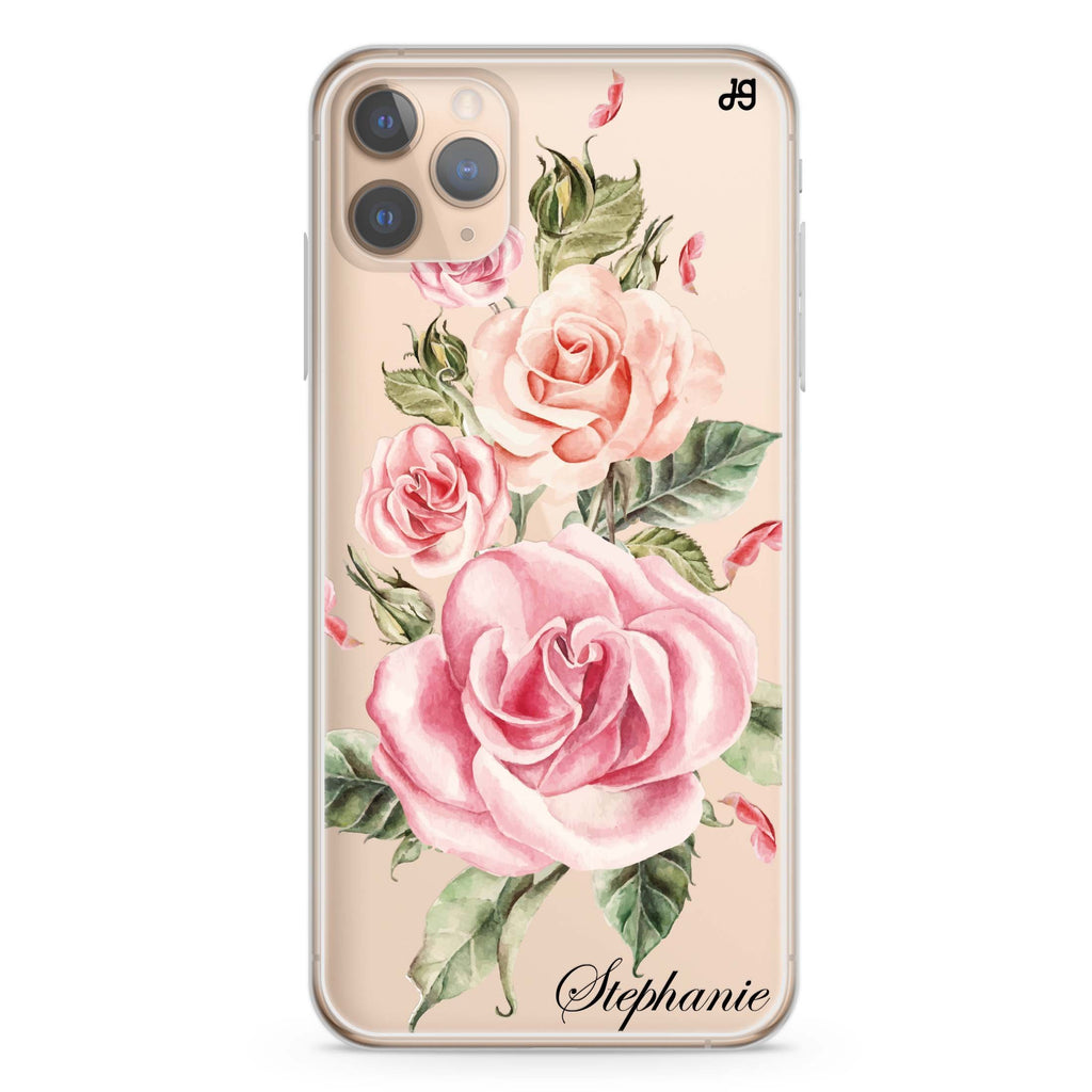 Pink Watercolor Floral iPhone 11 Pro 水晶透明保護殼