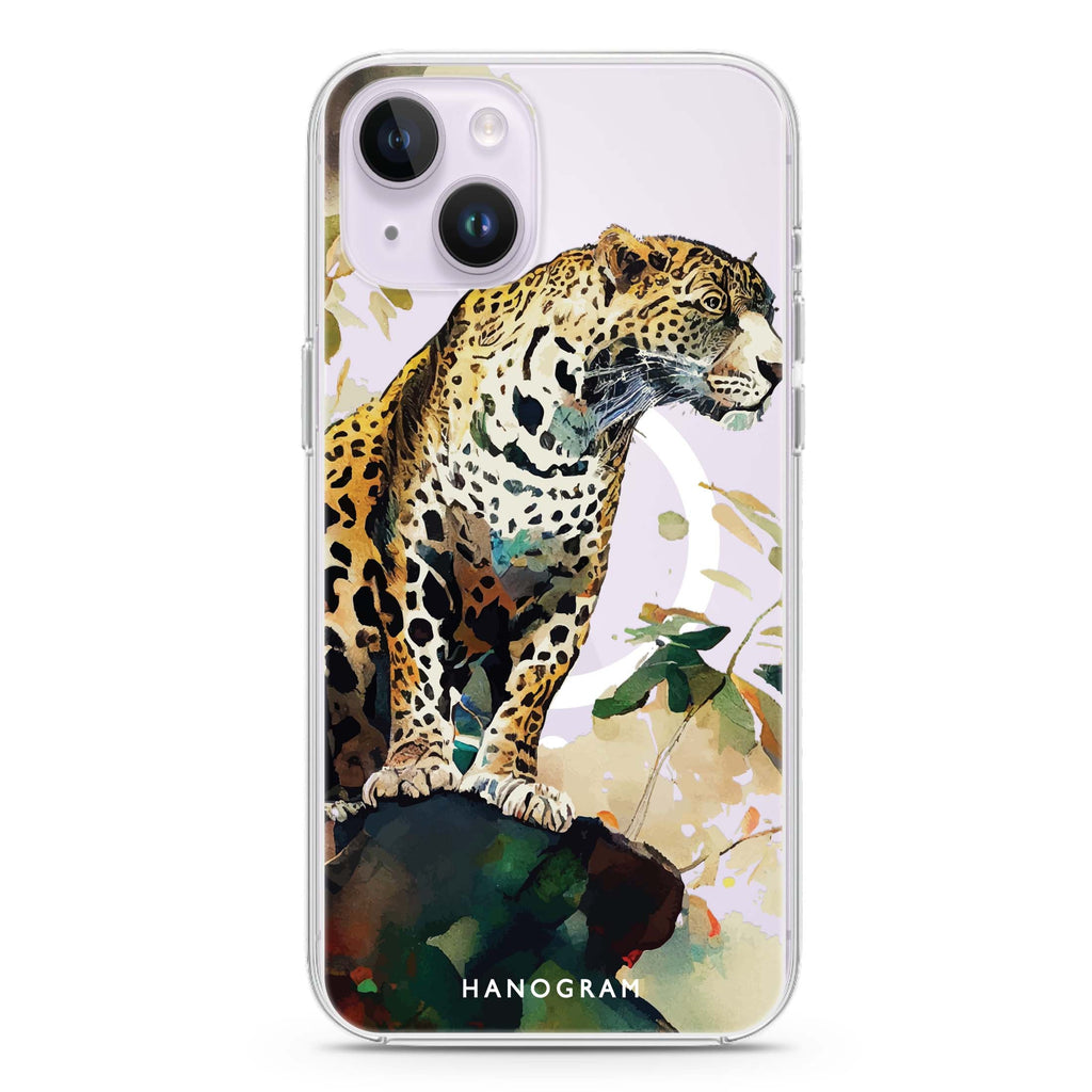 A leopard iPhone 14 Plus Magsafe 兼容水晶透明保護殼