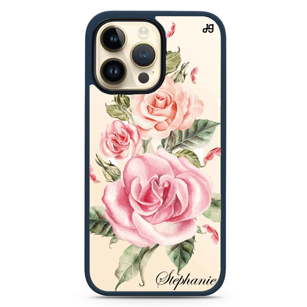 Pink Watercolor Floral Magsafe 兼容防衝擊保護殼