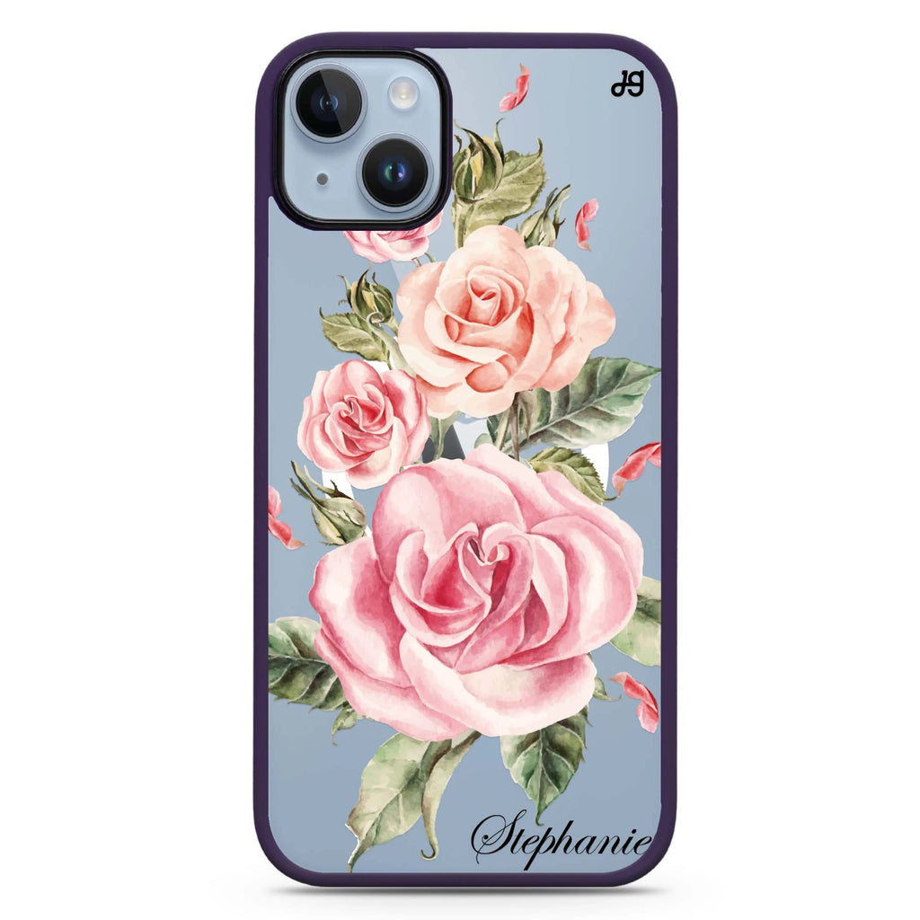 Pink Watercolor Floral iPhone 14 Plus Magsafe 兼容防衝擊保護殼