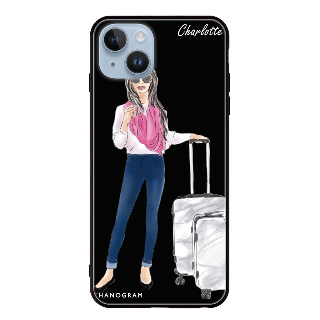 Travel girl II iPhone 13 超薄強化玻璃殻