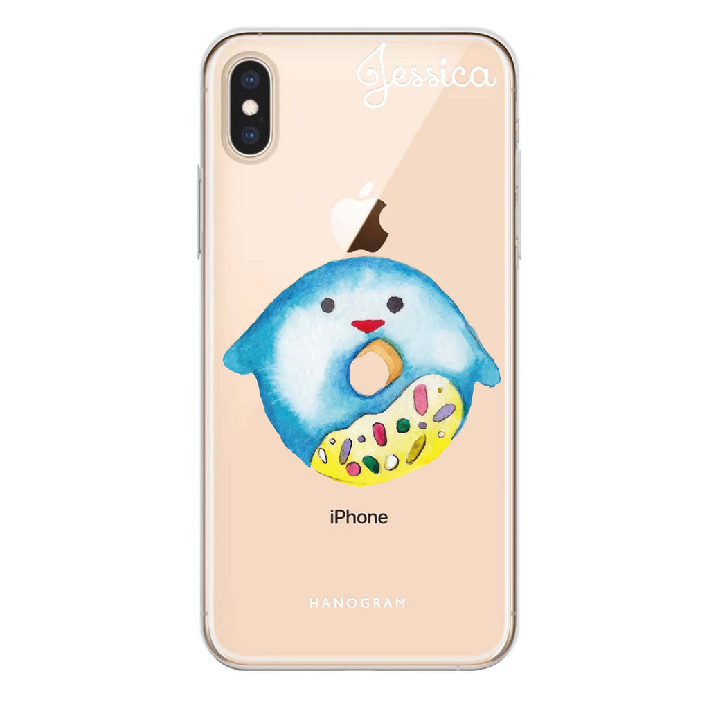 Sweet donut penguin iPhone XS 水晶透明保護殼