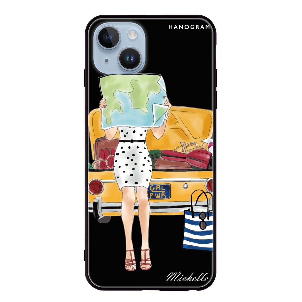 Travel girl III iPhone 13 超薄強化玻璃殻