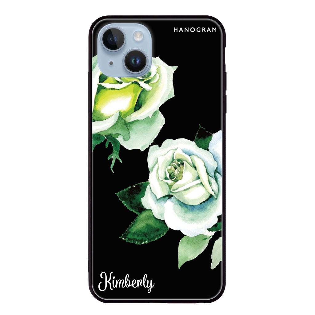 White Rose iPhone 14 Plus 超薄強化玻璃殻