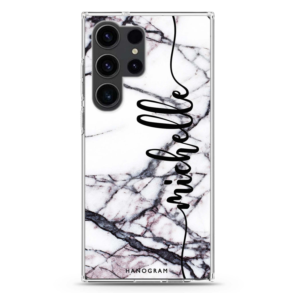 Marble Edition VI Samsung Galaxy Ultra 可加名字透明保護殼，適用 S26/S25/S24/S23 Ultra，圖1