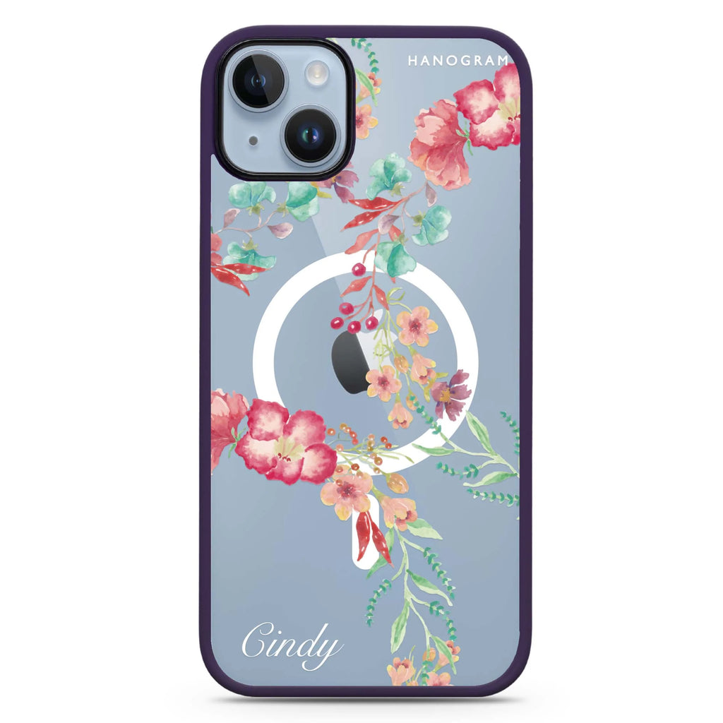Spring Flowers iPhone 14 Plus Magsafe 兼容防衝擊保護殼