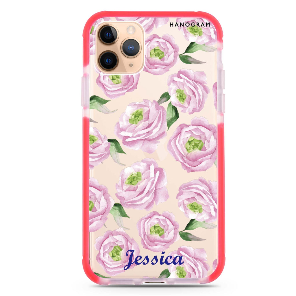 Watercolor pink floral iPhone 11 Pro 吸震防摔保護殼