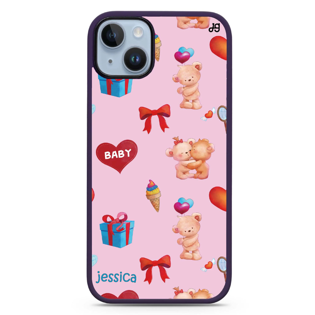 Cute Bear Present iPhone 14 Plus Magsafe 兼容防衝擊保護殼