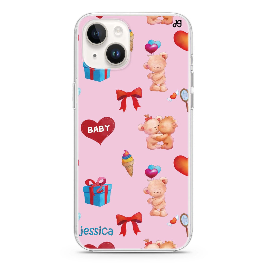Cute Bear Present iPhone 14 plus 水晶透明保護殼