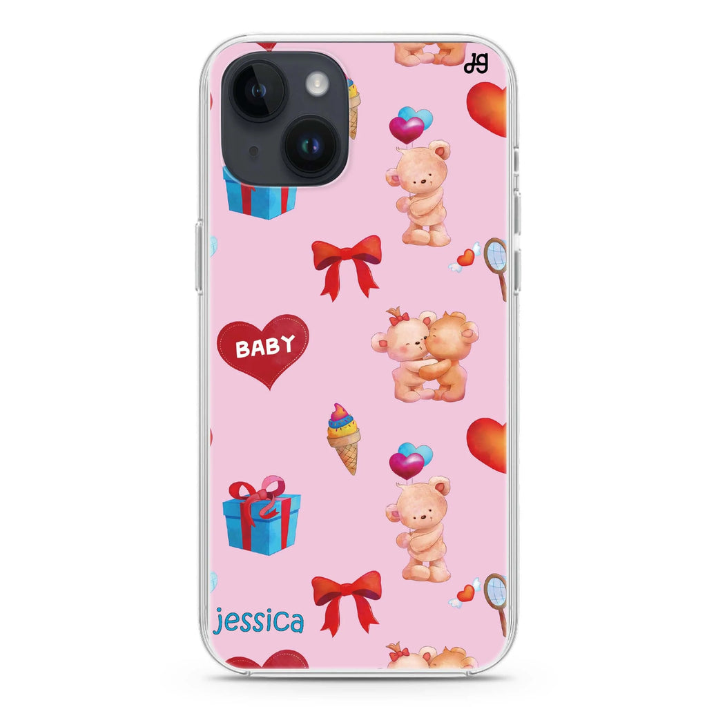 Cute Bear Present iPhone 14 水晶透明保護殼