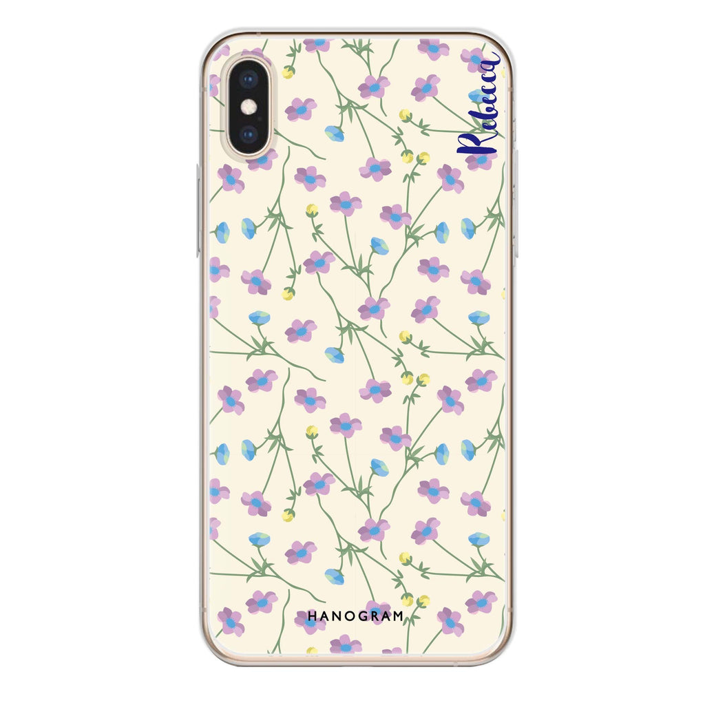 Girly floral iPhone XS 水晶透明保護殼