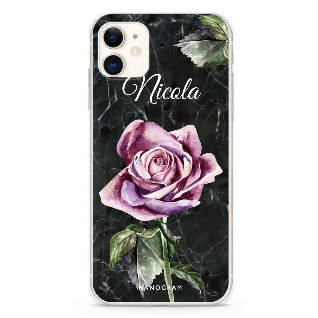 Black Marble Rose iPhone 11 水晶透明保護殼