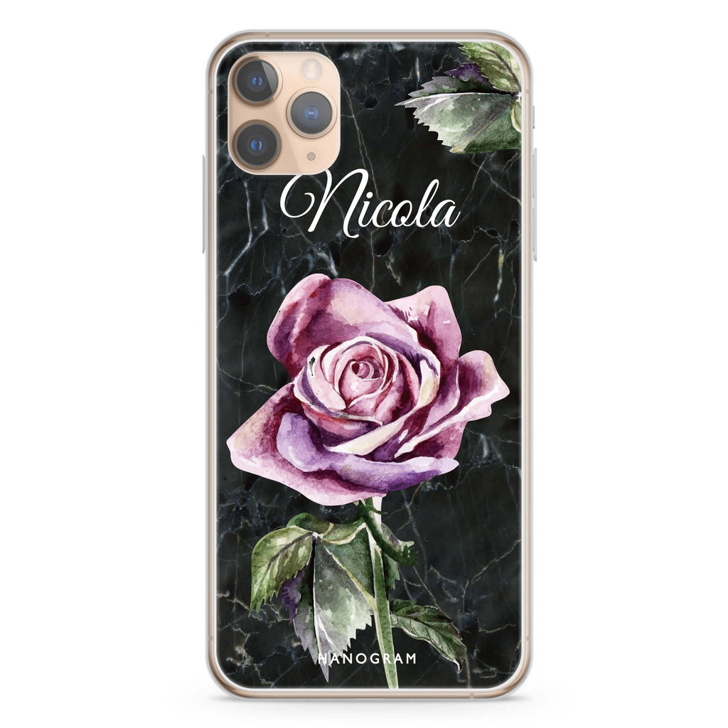 Black Marble Rose iPhone 11 Pro Max 水晶透明保護殼