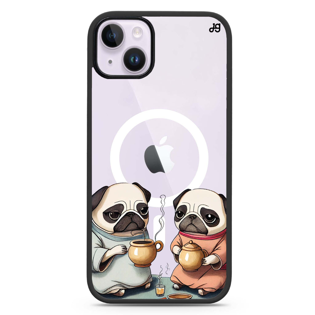 Pug Tea Time iPhone 14 Plus Magsafe 兼容防衝擊保護殼