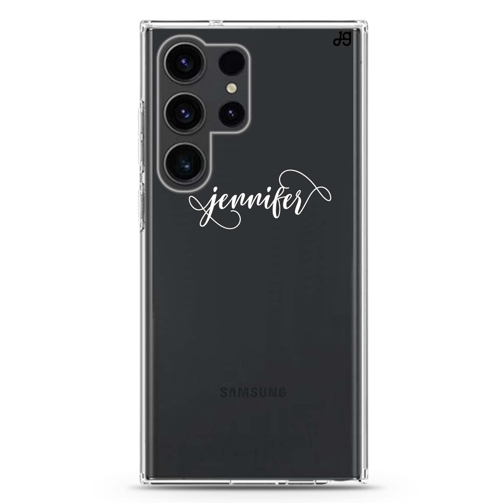 Abstract script writing Samsung Galaxy Ultra 可加名字透明保護殼，適用 S26/S25/S24/S23 Ultra，圖1