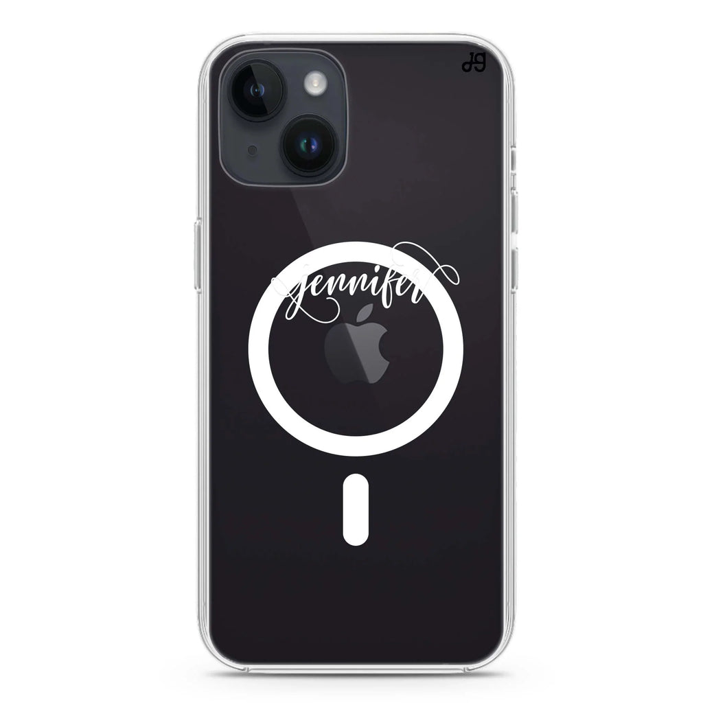 Abstract script writing iPhone 14 Magsafe 兼容水晶透明保護殼