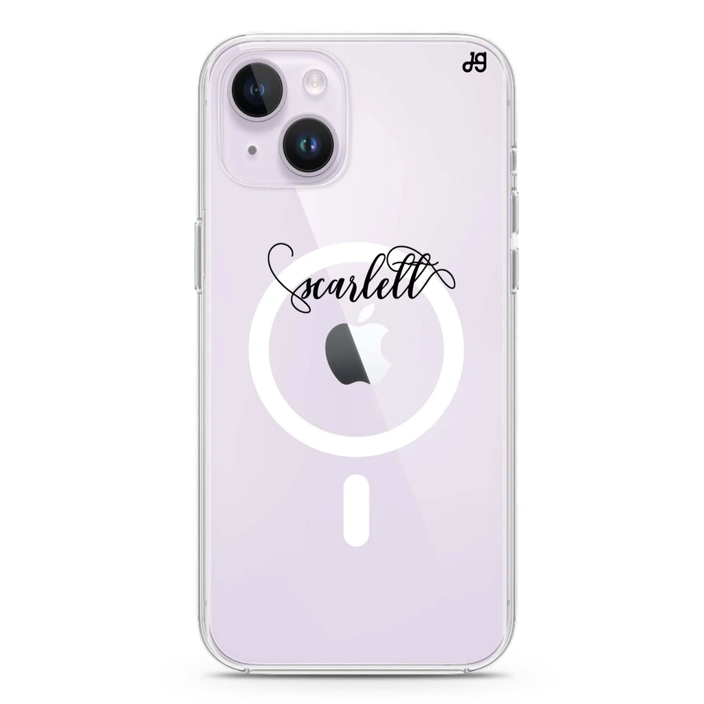 Abstract script writing iPhone 14 Plus Magsafe 兼容水晶透明保護殼