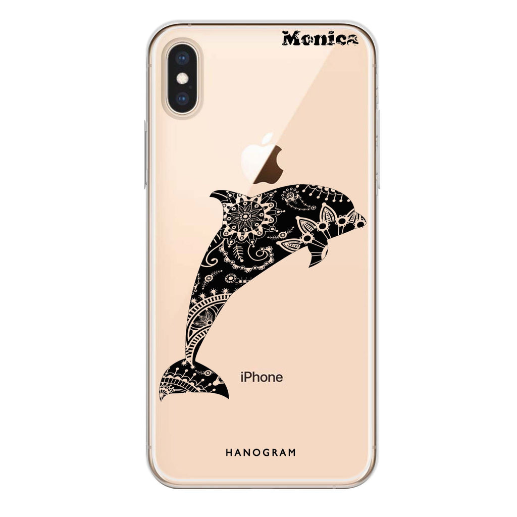 Mandala dolphin iPhone X 水晶透明保護殼