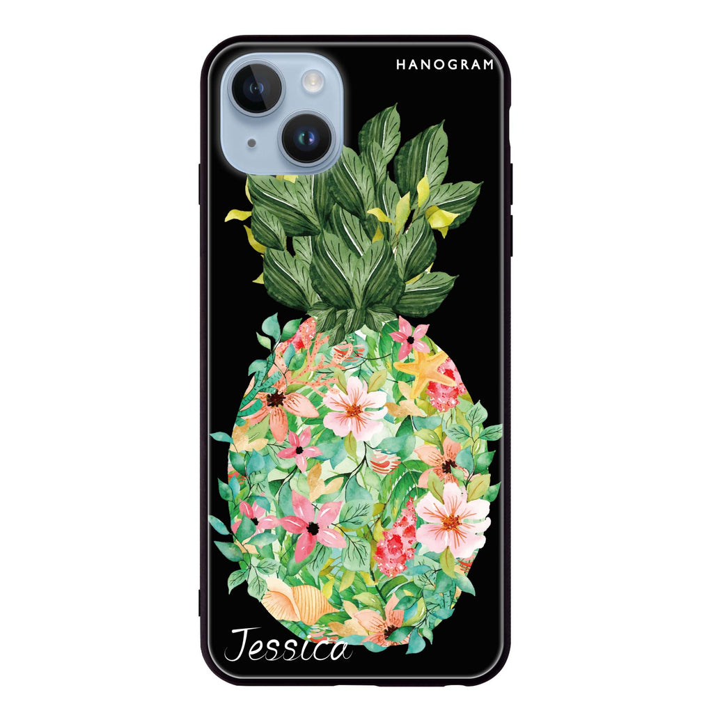 Floral Pineapple iPhone 13 超薄強化玻璃殻