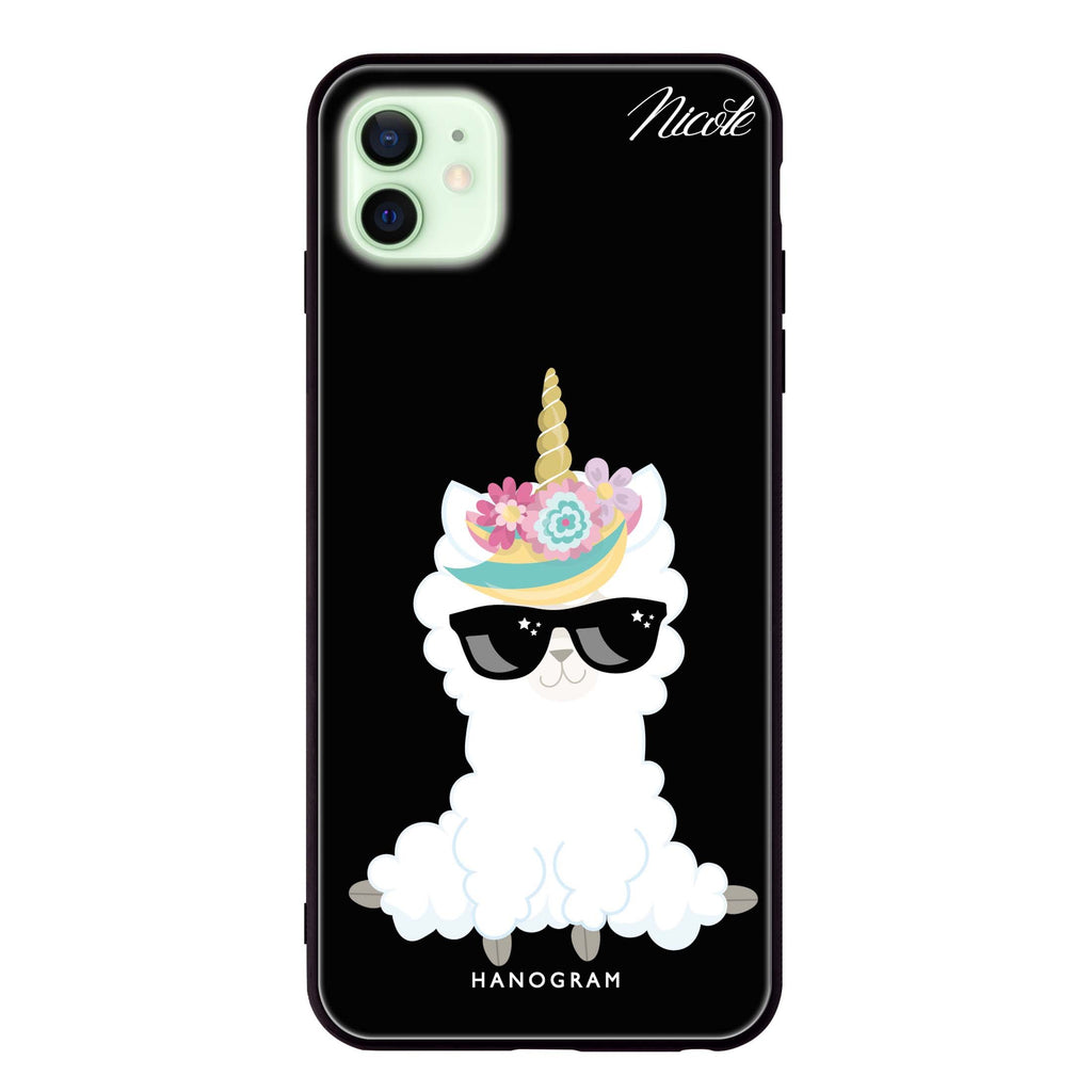 Sunglasses llamacorn iPhone 12 超薄強化玻璃殻