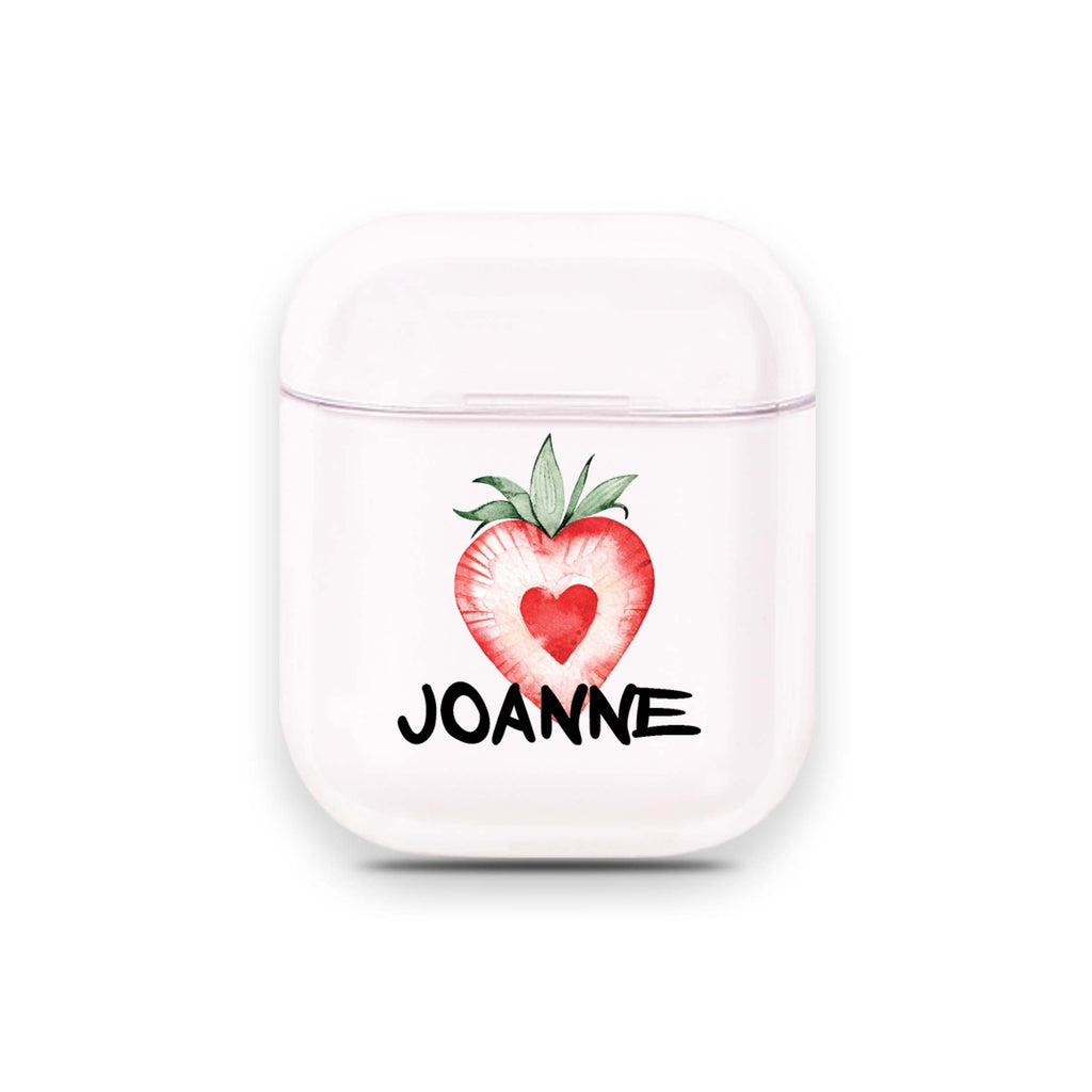 Strawberry Heart Airpods 透明保護殻