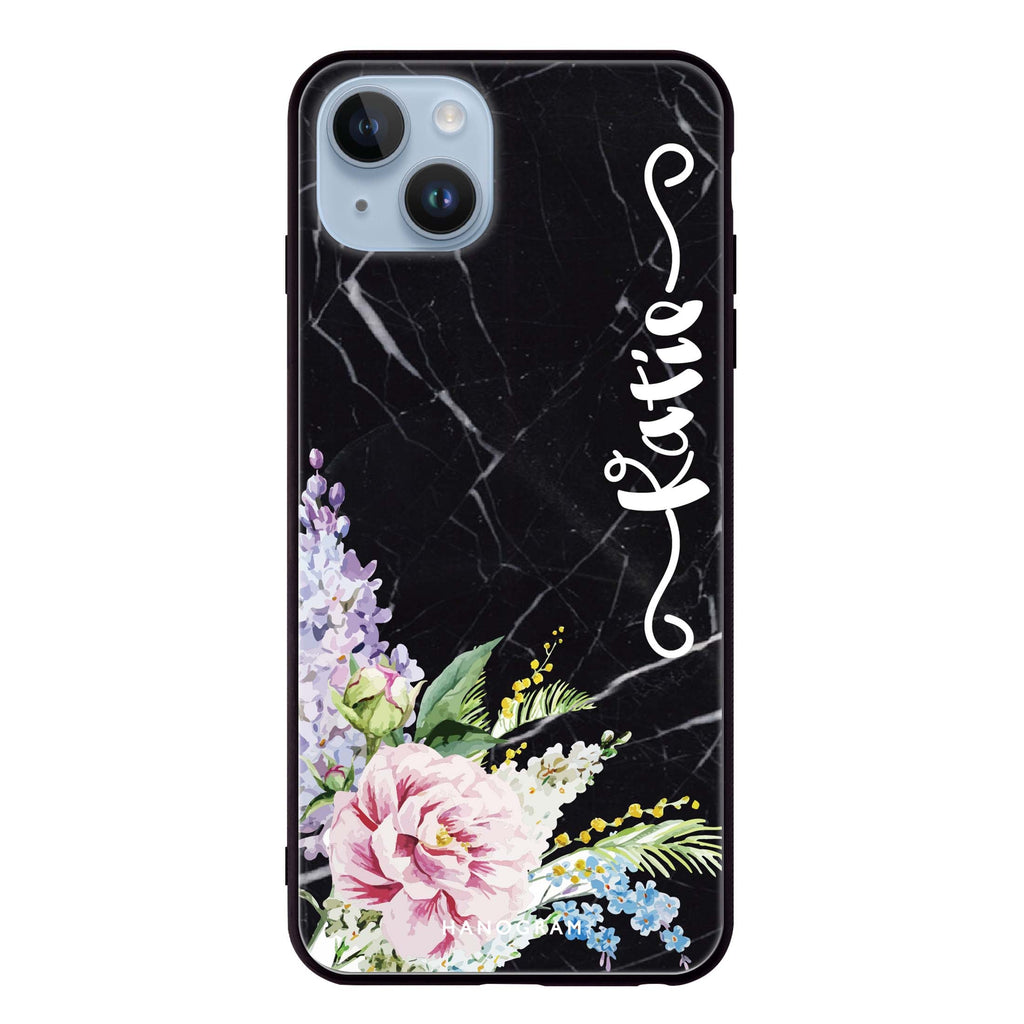 Floral & Black Marble 超薄強化玻璃殻