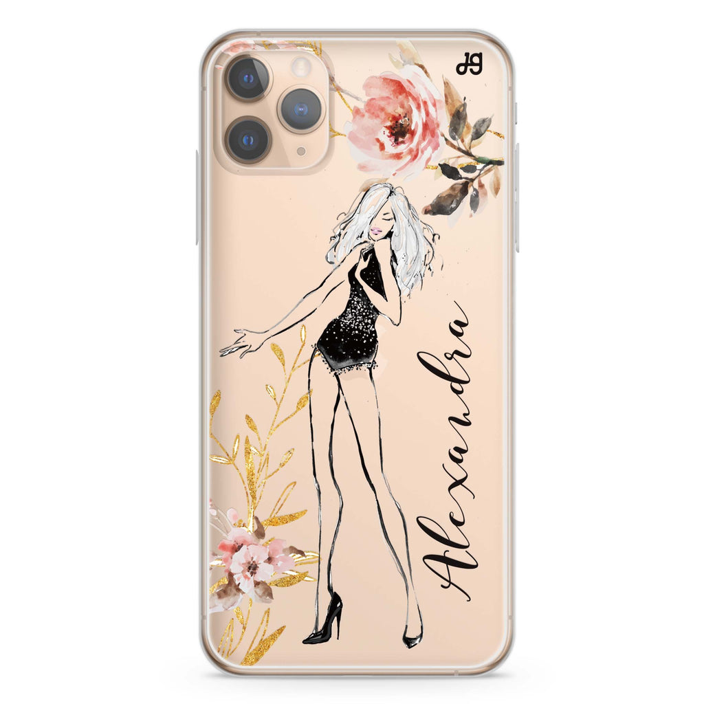 Flower Fashion V Cat iPhone 11 Pro 水晶透明保護殼