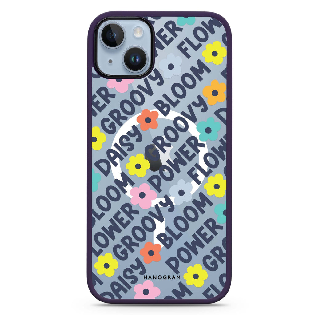 Groovy Flower iPhone 14 Plus Magsafe 兼容防衝擊保護殼