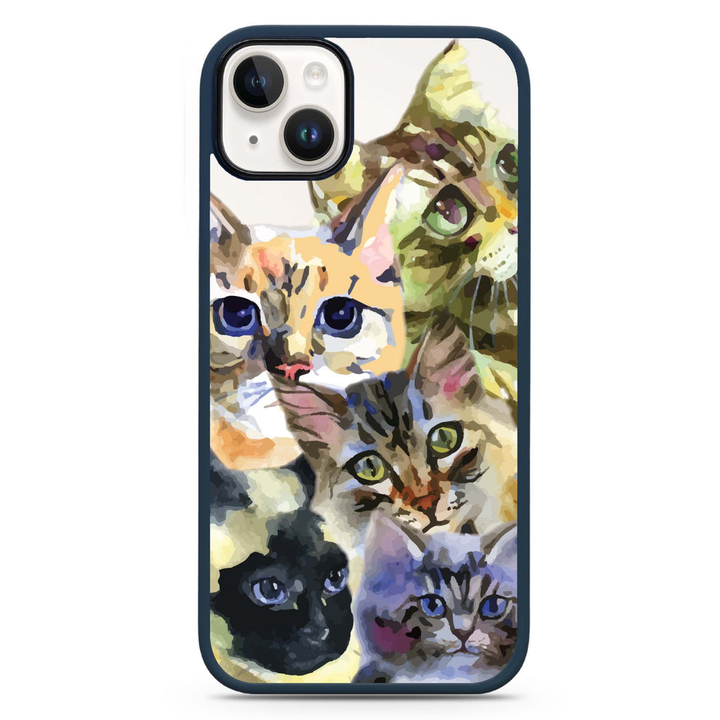 Watercolour Cat iPhone 14 Plus Magsafe 兼容防衝擊保護殼