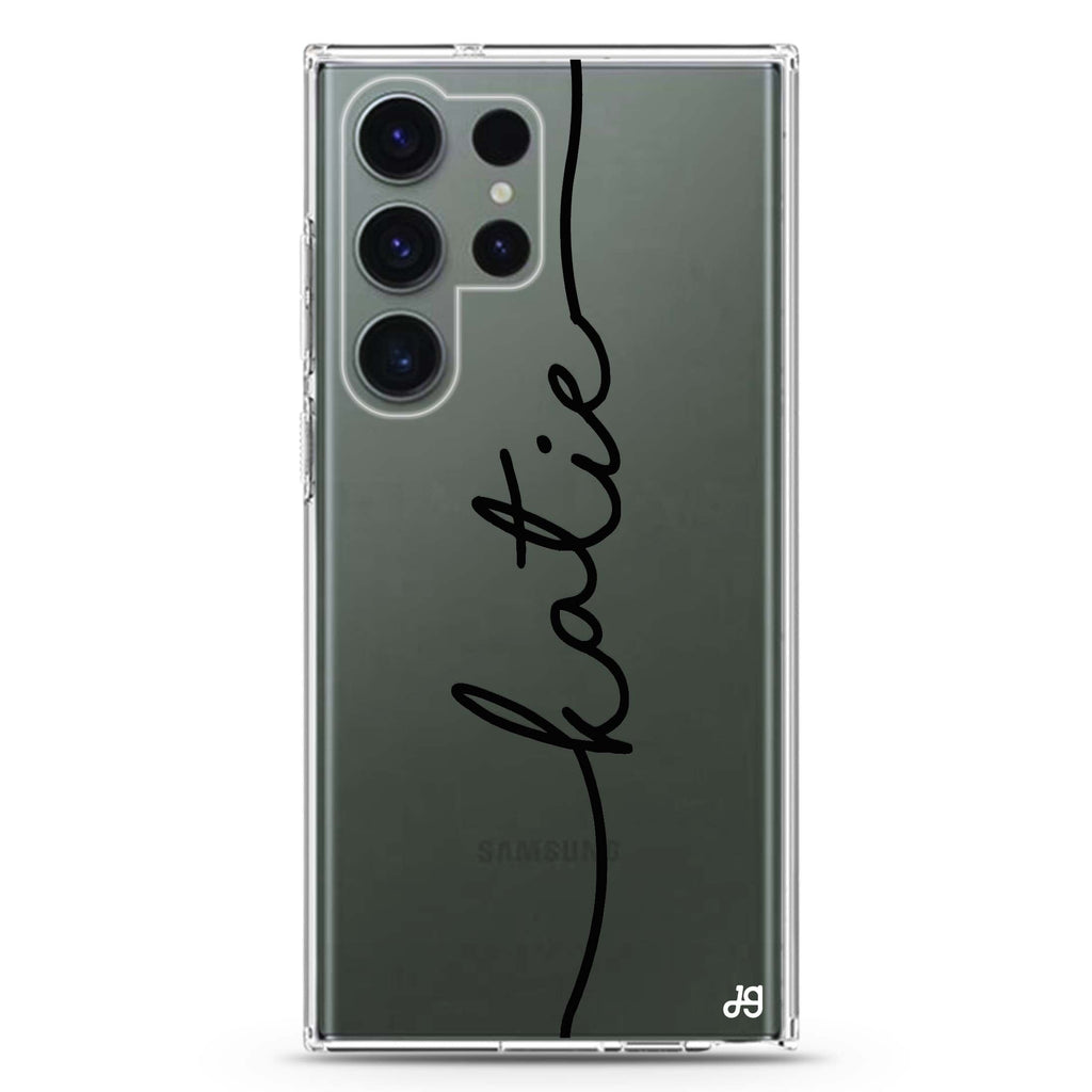 Vertical Handwritten Samsung Galaxy Ultra 可加名字透明保護殼，適用 S26/S25/S24/S23 Ultra，圖1