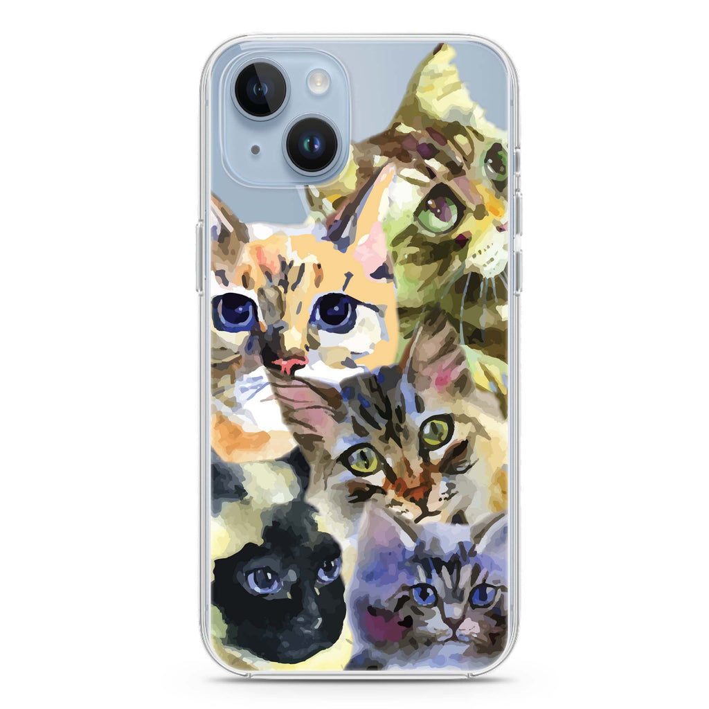 Watercolour Cat iPhone 14 plus 水晶透明保護殼