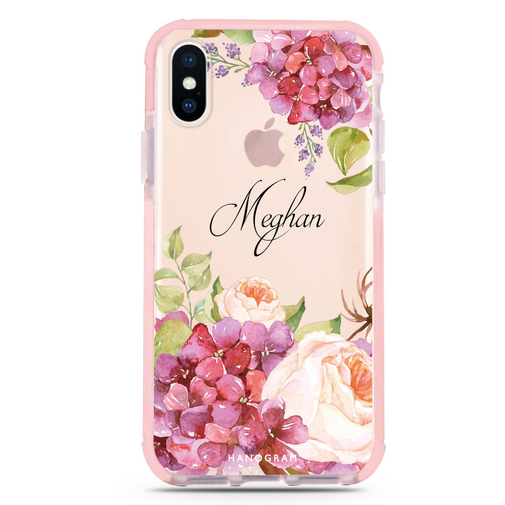 Pretty Floral iPhone X 吸震防摔保護殼