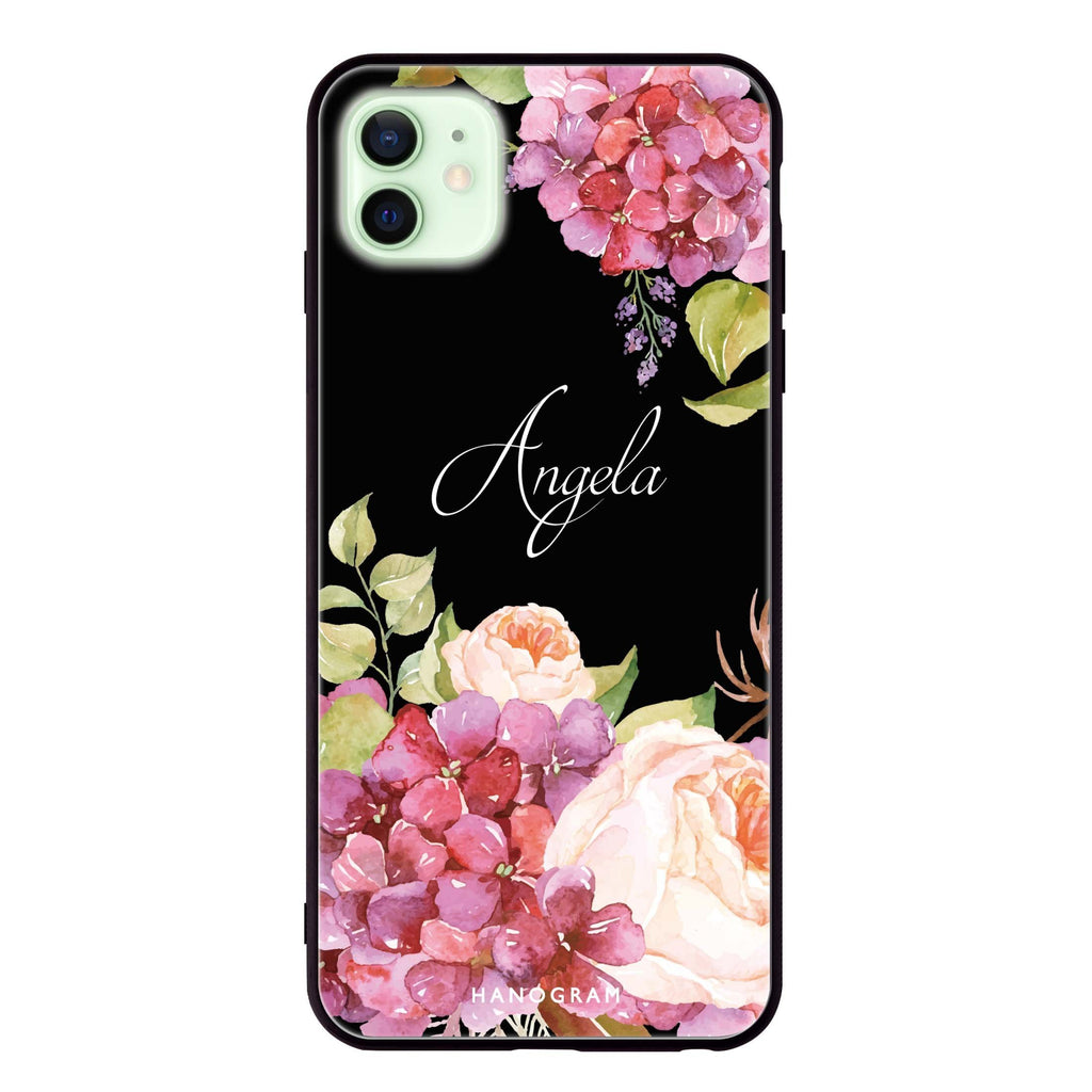 Pretty Floral iPhone 12 mini 超薄強化玻璃殻