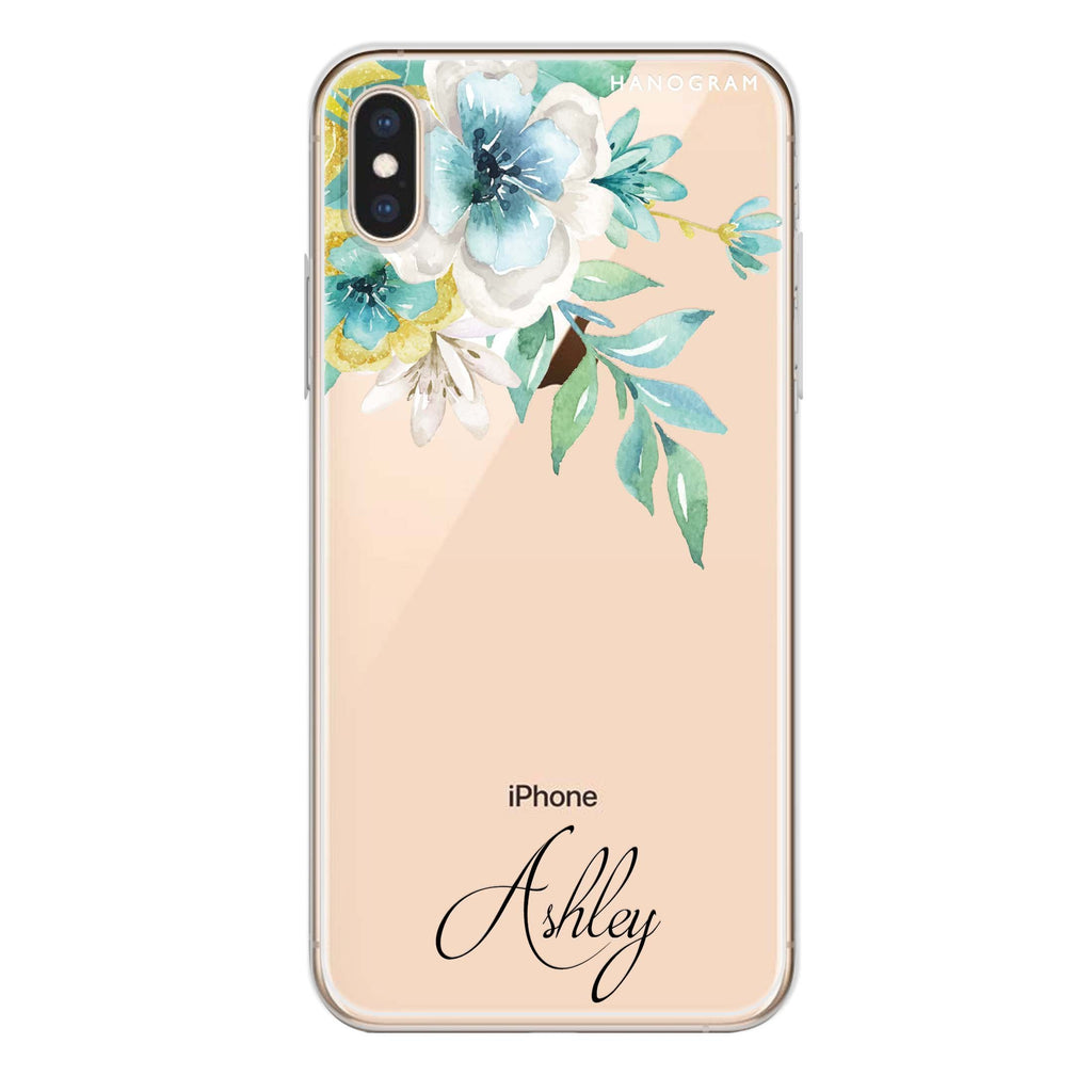 Pretty Floral iPhone XS 水晶透明保護殼