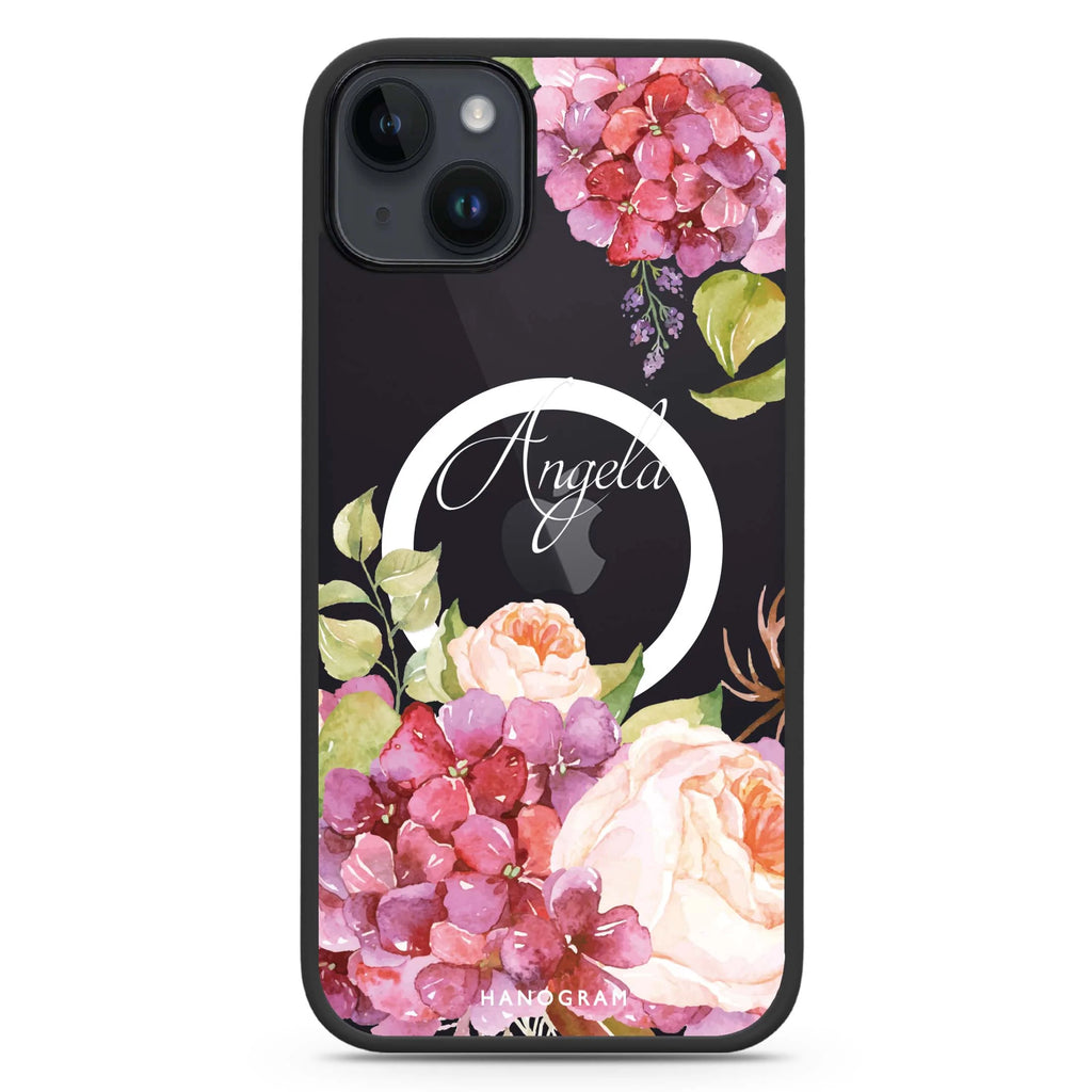 Pretty Floral iPhone 14 Plus Magsafe 兼容防衝擊保護殼