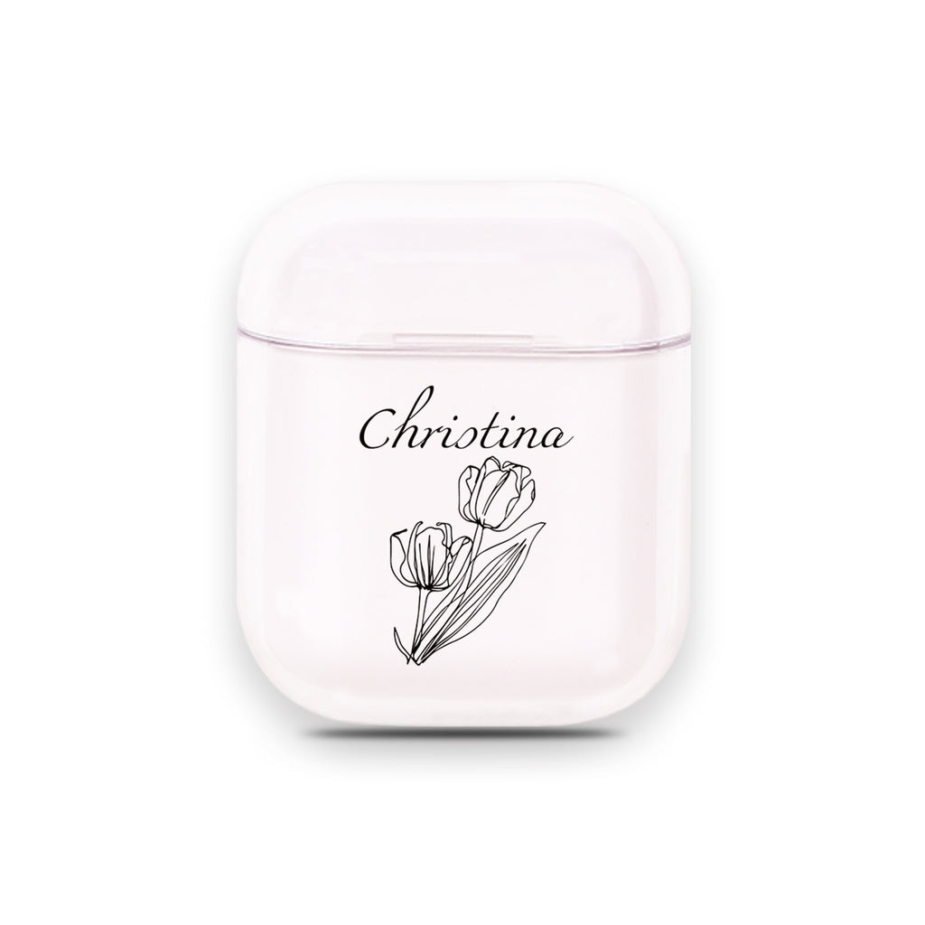 Marble And Exquisite Flowers Airpods 透明保護殻