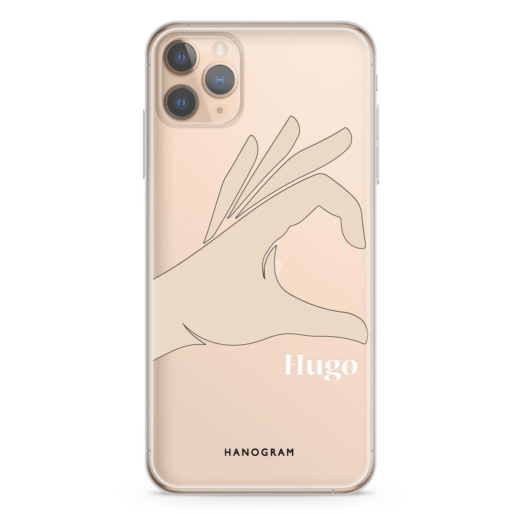 Left Hand heart iPhone 11 Pro Max 水晶透明保護殼