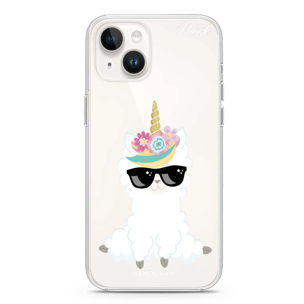 Sunglasses llamacorn iPhone 14 plus 水晶透明保護殼