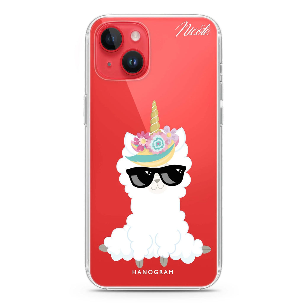 Sunglasses llamacorn iPhone 14 水晶透明保護殼