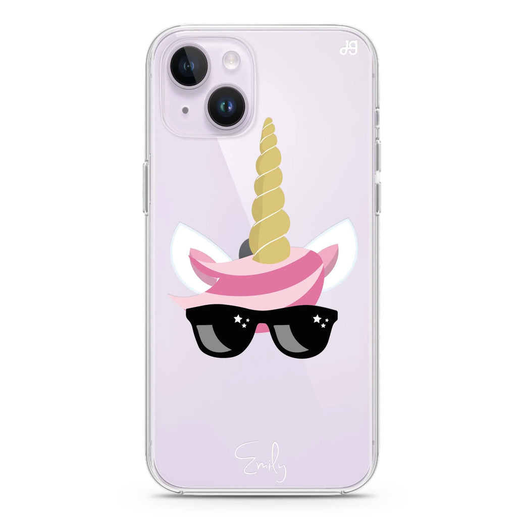 Cute Sunglasses unicorn iPhone 14 水晶透明保護殼