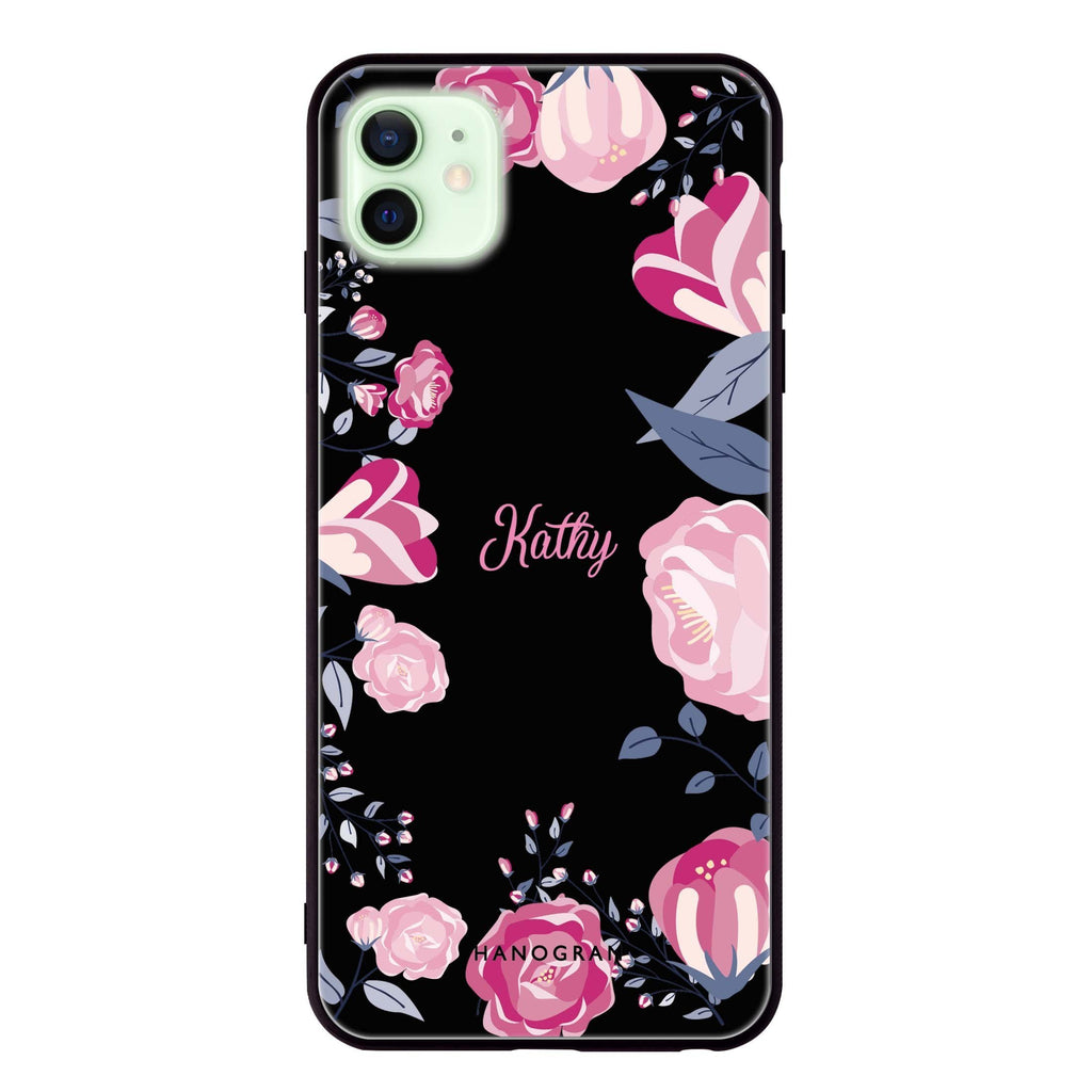 Trendy Flowers iPhone 12 mini 超薄強化玻璃殻