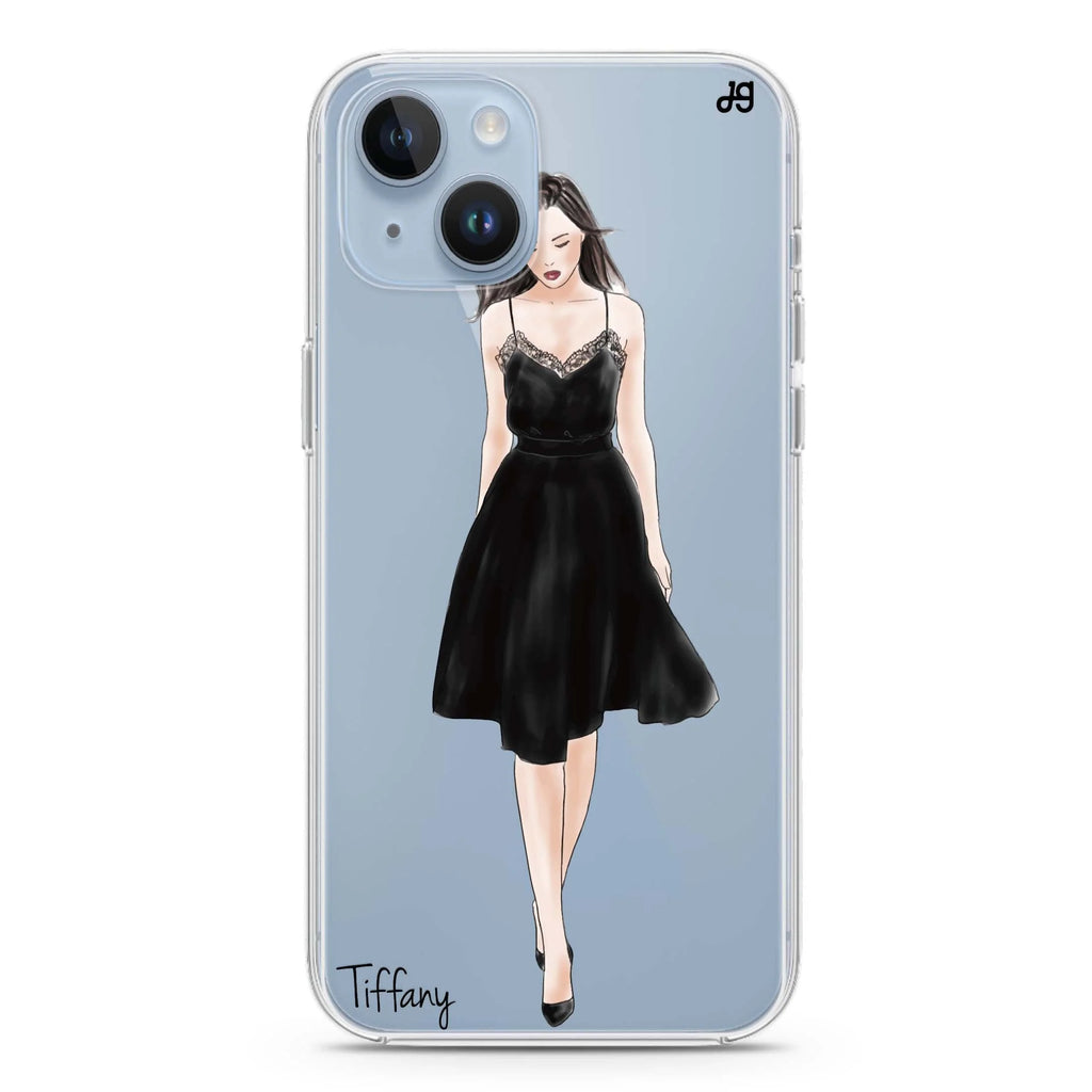 Black lace girl II iPhone 14 水晶透明保護殼