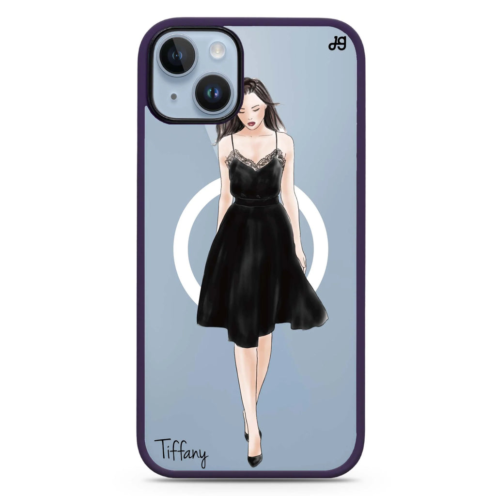 Black lace girl II iPhone 14 Plus Magsafe 兼容防衝擊保護殼