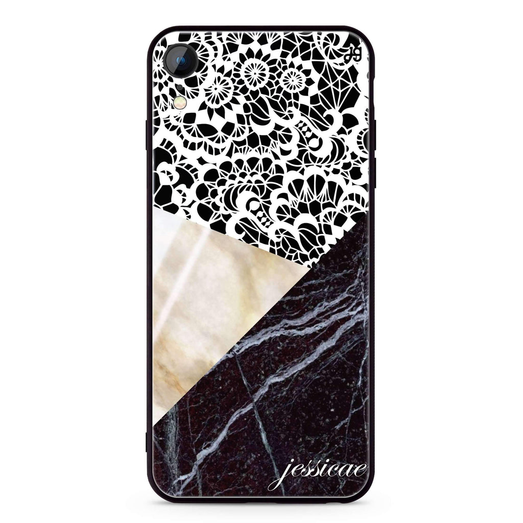 Marble Lace iPhone XR 超薄強化玻璃殻