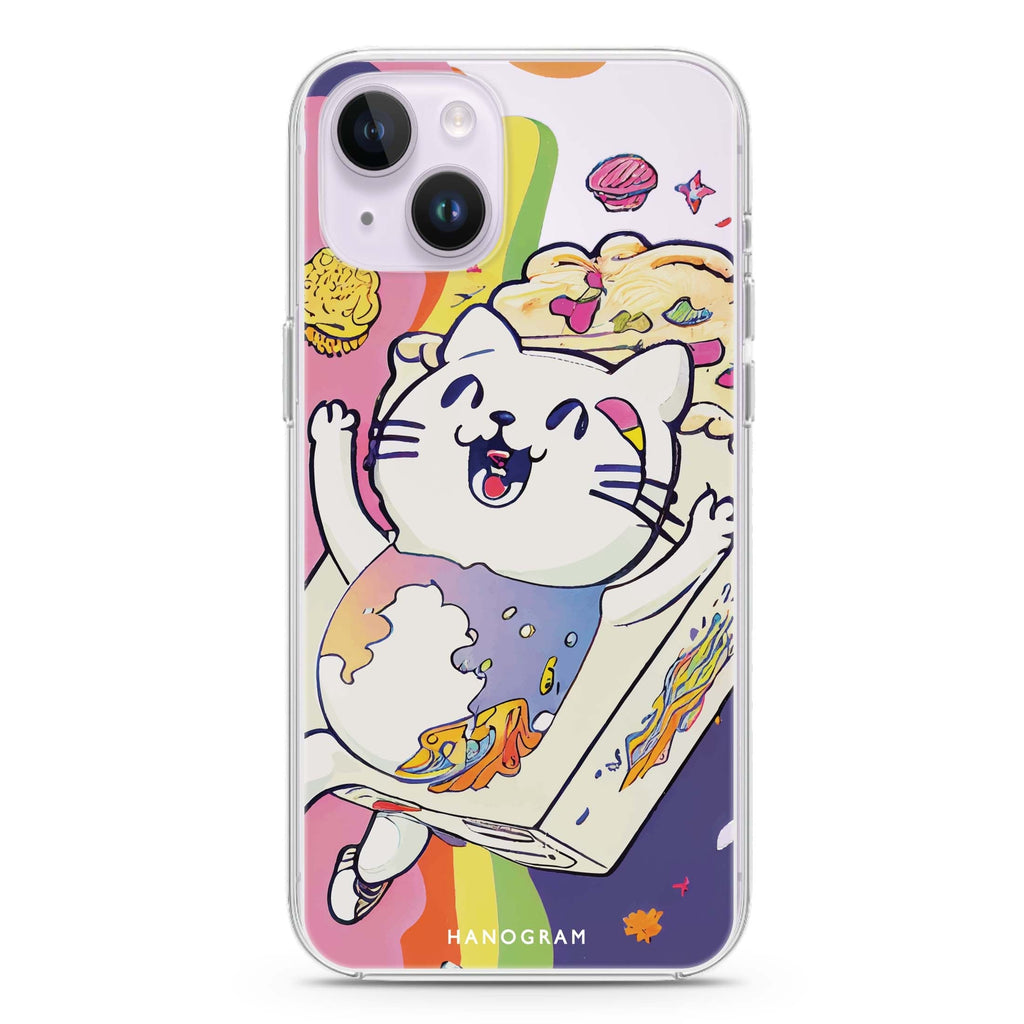 Rainbow Cat iPhone 14 plus 水晶透明保護殼